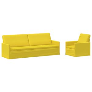 vidaXL Soffset 2 st Ljusgul Tyg