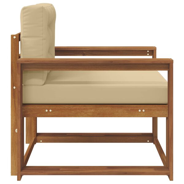 vidaXL Utomhus Mellansoffa Massivt Akaciatr&auml; Naturf&auml;rg