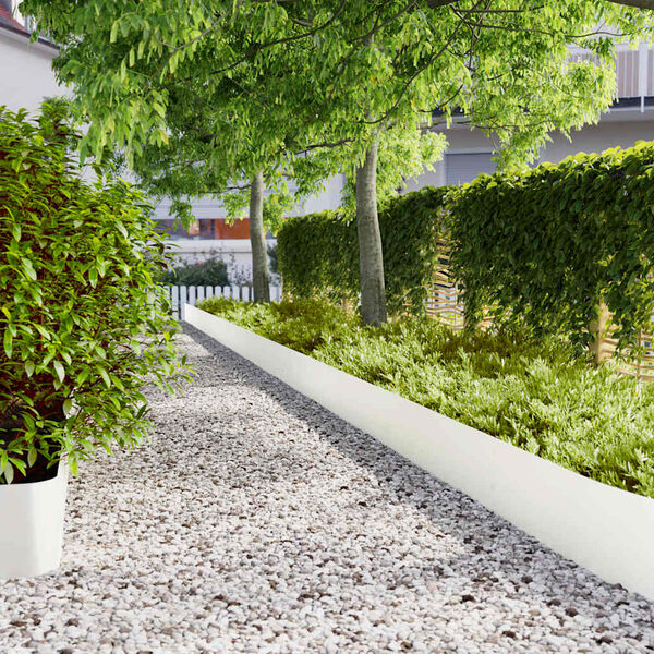 vidaXL Rabattkanter 10 st vit 25x103 cm kallvalsat stål