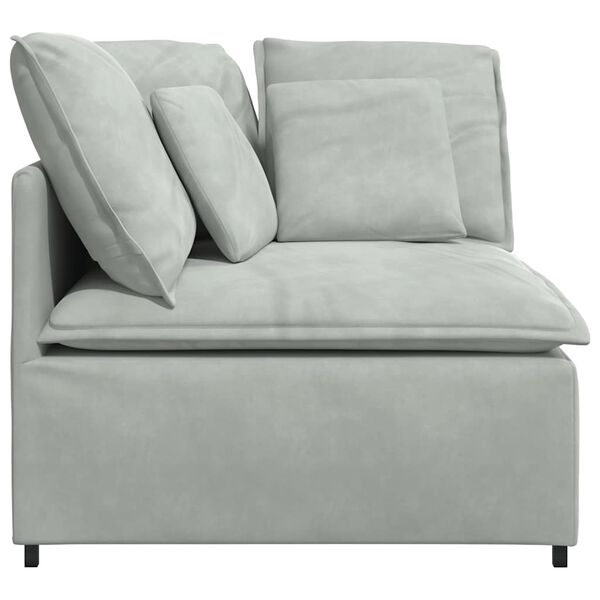 vidaXL Modulär hörnmodul för soffa med dynor ljusgrå 100 cm