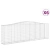 vidaXL Gabioner b&aring;gformade 6 st 400x50x120/140 cm galvaniserat j&auml;rn