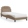 vidaXL Bed "Viana" with Mattress Cappuccino 90x190 cm Faux Leather