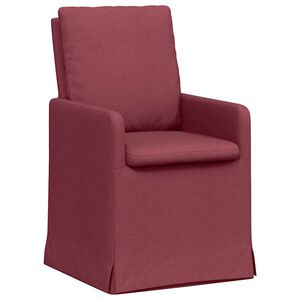 vidaXL Matstolar 2 st tyg Vinr&ouml;d 57 x 67 x 98 cm
