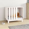 vidaXL Hundkoja vit 70x50x62 cm massiv furu
