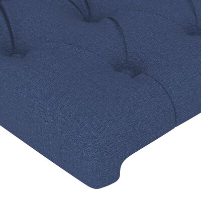 vidaXL Sänggavel med kanter blå 83x23x118/128 cm tyg