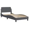 vidaXL Bed with Mattress Dark Grey 90x200 cm Velvet