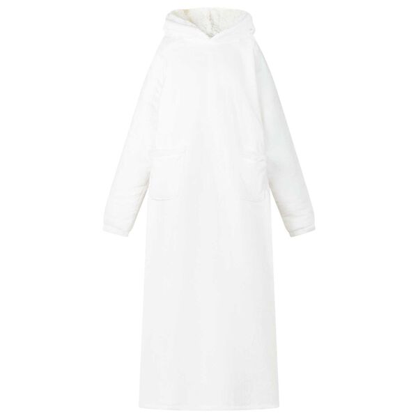 vidaXL Filt-hoodie Vit l Fleece och Flanell