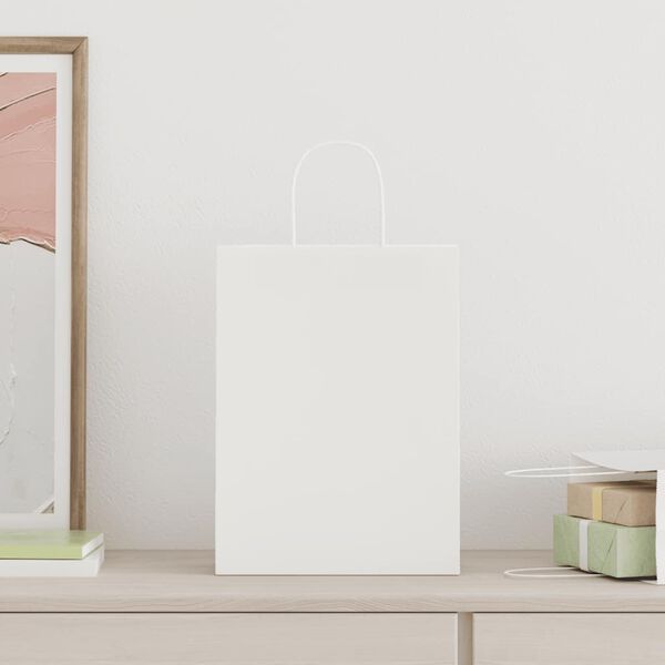 vidaXL Pappersp&aring;sar 250 st med handtag vit 26x12x35 cm