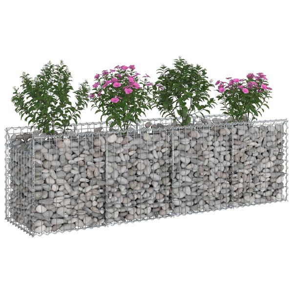vidaXL Gabion upph&ouml;jd s&auml;ng Silver 200 x 50 x 60 cm Galvaniserat St&aring;l
