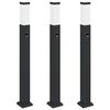 vidaXL Pollare med sensor 3 st 80 cm svart IP44