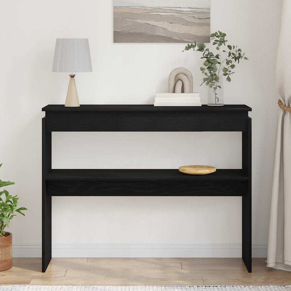 vidaXL Konsolbord Svart Ek 80 x 30 x 102 cm Konstruerat tr&auml;