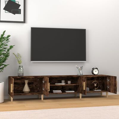 vidaXL TV-skåp rökfärgad ek 180x31,5x40 cm konstruerat trä
