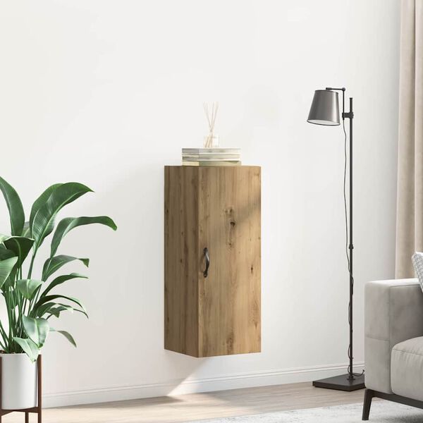 vidaXL V&auml;ggsk&aring;p Artisan Ek 34,5 x 34 x 90 cm Konstruerat tr&auml;