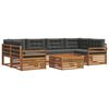 vidaXL Utomhussoffset 7 st Naturlig och Antracit