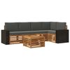 vidaXL Utomhussoffset 6 st Naturlig och Antracit Polyester
