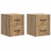 vidaXL V&auml;ggmonterat S&auml;ngbord 2 pcs Artisan-ek 34,5 x 33 x 40 cm