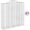 vidaXL Gabioner b&aring;gformade 7 st 200x50x200/220 cm galvaniserat j&auml;rn