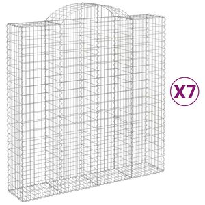 vidaXL Gabioner b&aring;gformade 7 st 200x50x200/220 cm galvaniserat j&auml;rn