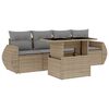 vidaXL Soffgrupp f&ouml;r tr&auml;dg&aring;rden med dynor 5 delar beige konstrotting