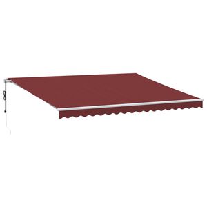vidaXL Markis automatiskt inf&auml;llbar med LED vinr&ouml;d 450x350 cm