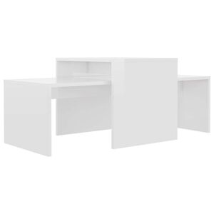 vidaXL Soffbord set vit h&ouml;gglans 100x48x40 cm konstruerat tr&auml;