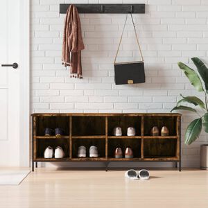 vidaXL Skohylla r&ouml;kf&auml;rgad ek 131x35x50 cm konstruerat tr&auml;