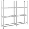 vidaXL D&auml;ckhyllor 3 lager 2 st silver 110x40x200 cm st&aring;l