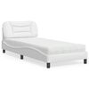 vidaXL Bed with Mattress "Hvar" White 90x190 cm Faux Leather