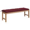 vidaXL Tr&auml;dg&aring;rdsb&auml;nk med vinr&ouml;d dyna 150 cm massiv teak