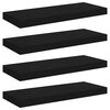 vidaXL Sv&auml;vande v&auml;gghyllor 4 st svart 60x23,5x3,8 cm MDF