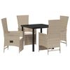 vidaXL Tr&auml;dg&aring;rdsm&ouml;belset 5 st Beige konstrotting