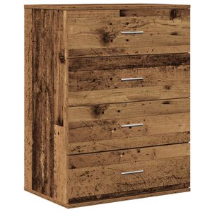 vidaXL Sideboard med l&aring;da Gammalt tr&auml; 60 x 39 x 80 cm Konstruerat tr&auml;
