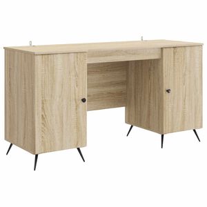 vidaXL Skrivbord Sonoma-ek 142,5 x 50 x 75 cm Konstruerat tr&auml;