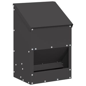 vidaXL H&ouml;nsfodertr&aring;g Svart 21 x 16 x 33 cm 3 kg Kallvalsat St&aring;l