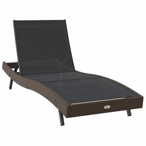 vidaXL Solstol Reclining Brun 70 x 197 x 82 cm Poly Rattan och Metall