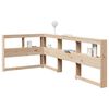 vidaXL Bokhylla sänggavel L-formad 75 cm massiv furu