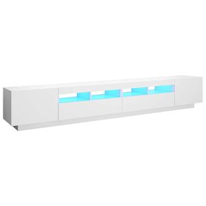 vidaXL TV-b&auml;nk med LED-belysning vit 260x35x40 cm