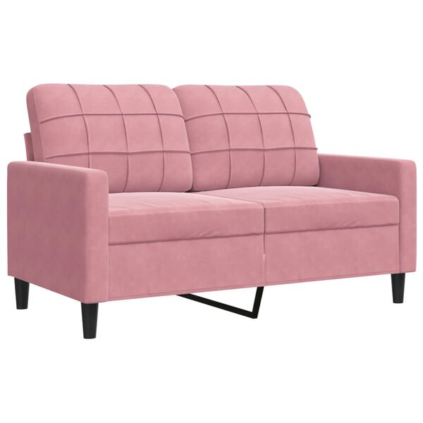 vidaXL Soffa 2-sits rosa 120 cm sammet