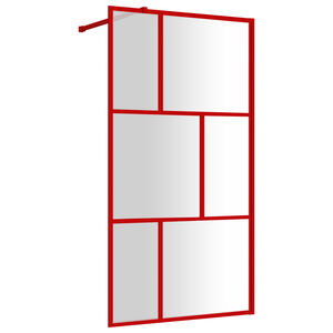 vidaXL Duschv&auml;gg med klart ESG-glas r&ouml;d 115x195 cm