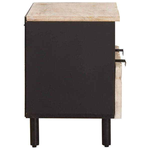 vidaXL TV-sk&aring;p Vit Tv&auml;tt Finish 70 x 33,5 x 46 cm Massivt mangotr&auml;