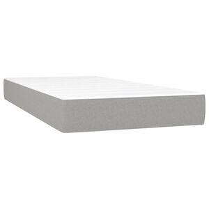 vidaXL Pocketres&aring;rmadrass medium ljusgr&aring; 100x190x20 cm tyg
