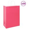 vidaXL Pappersp&aring;sar 50 st med handtag rosa 32x17x44 cm