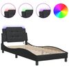 vidaXL Bed Frame with LED without Mattress "Zadar" Black 90x200 cm