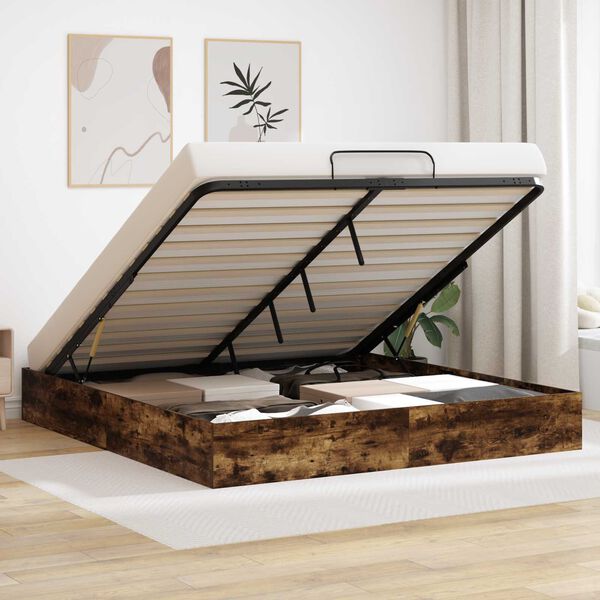 vidaXL Ottoman S&auml;ngram R&ouml;kt Ek 203 x 160 x 25 cm Konstruerat tr&auml;