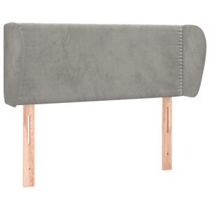 vidaXL S&auml;nggavel med kanter ljusgr&aring; 83x23x78/88 cm sammet