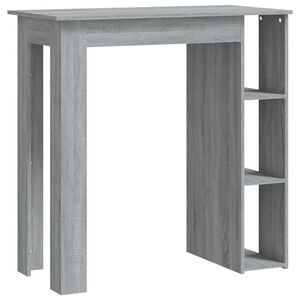 vidaXL Barbord med hylla gr&aring; 102x50x103,5 cm konstruerat tr&auml;