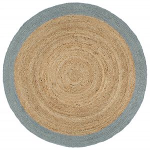 vidaXL Handgjord jutematta med olivgrön kant 240 cm