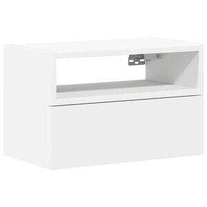 vidaXL V&auml;ggmonterat s&auml;ngbord vit 45x26x28,5 cm
