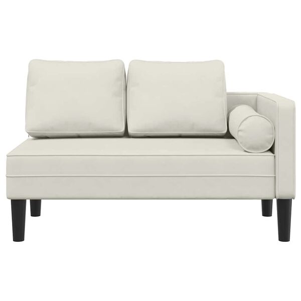 vidaXL Schäslong med dynor gräddvit sammet