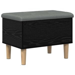 vidaXL F&ouml;rvaringsb&auml;nk med kudde Svart ek 62 x 42 x 46 cm